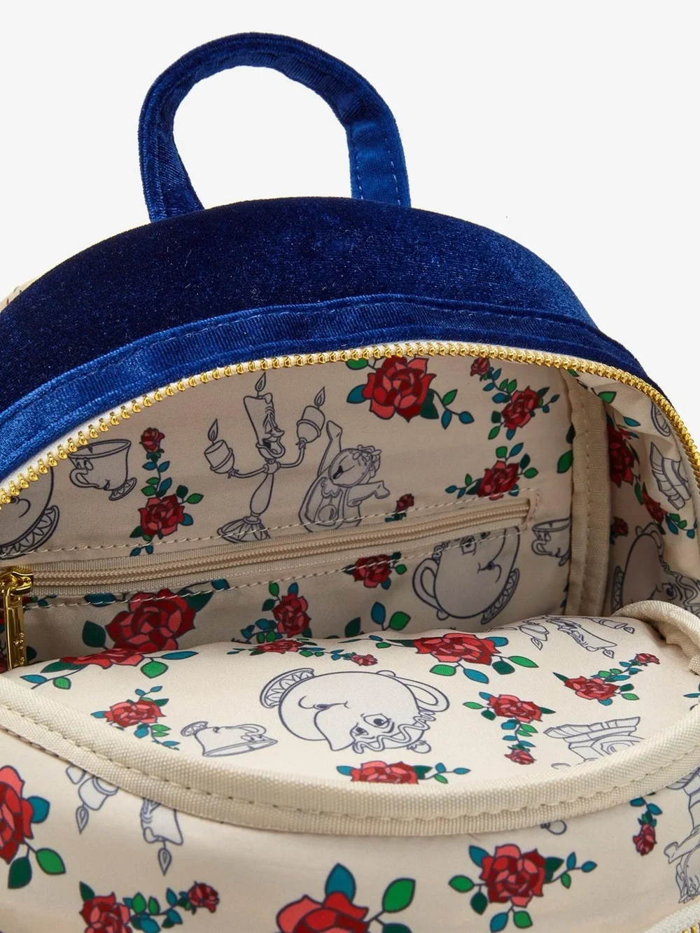 Loungefly Ivory, Blue & Yellow Beauty and the Beast Mini Backpack